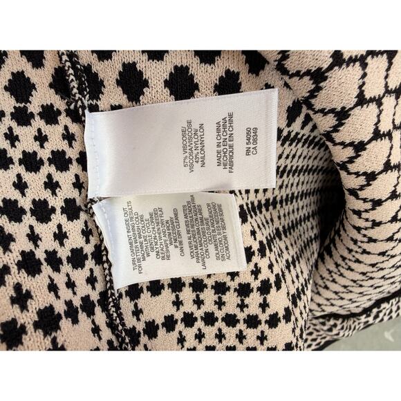 Classic Anne Klein Black & Ivory Geometric Midi Dress Size S - Picture 8 of 9
